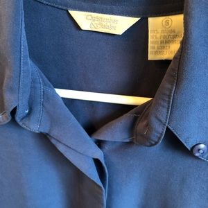 Christopher and banks blue button up blouse S